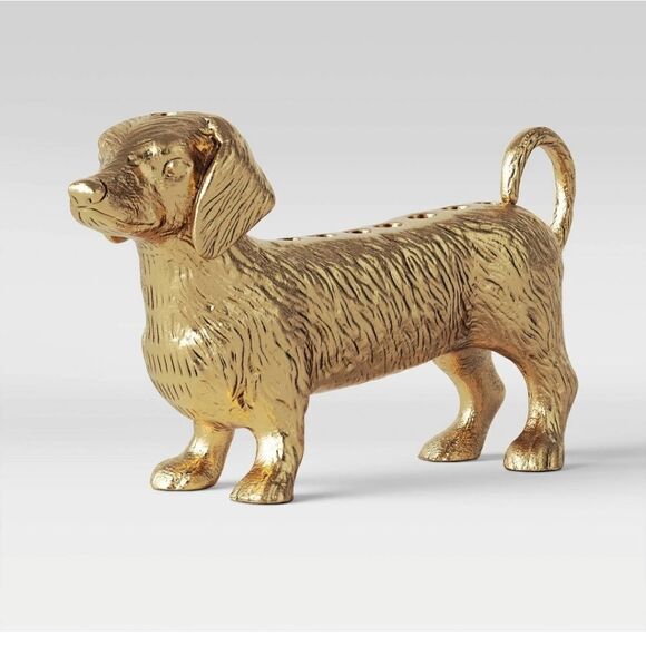 THRESHOLD TARGET Candle Holder DACHSHUND Menorah Gold Color Dog Hanukkah… - Picture 1 of 7